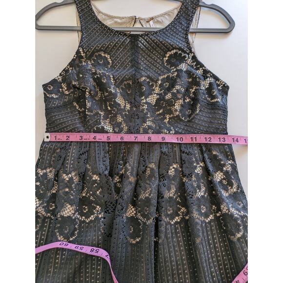 Free People Dress Rocco Floral Lace Boho Victorian Cottagecore Black Size 2 - Picture 11 of 12